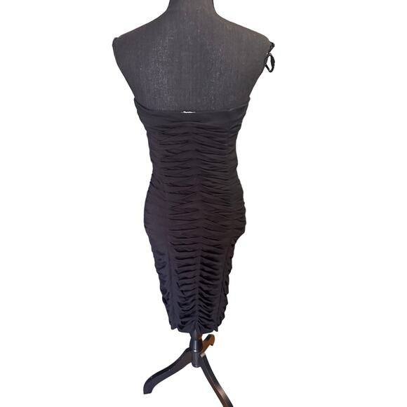BEBE Black Ruched Strapless Bodycon Dress – Party & Night Out - Picture 4 of 6